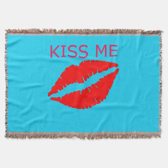Kiss Me Throw Blanket (Front)