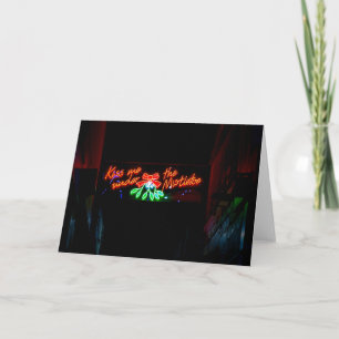 Kiss me under the mistletoe card