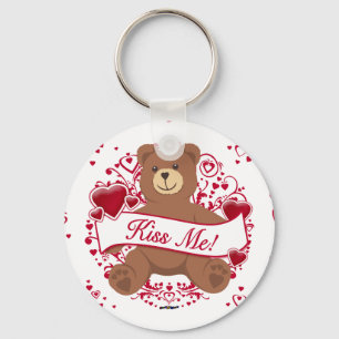 Kiss Me! Valentine's Day Teddy Bear Key Ring