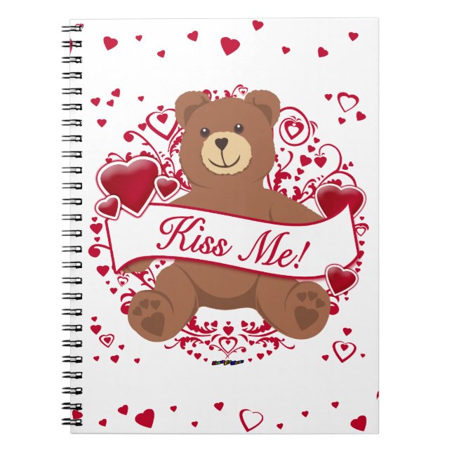 Kiss Me! Valentine's Day Teddy Bear Notebook (Front)
