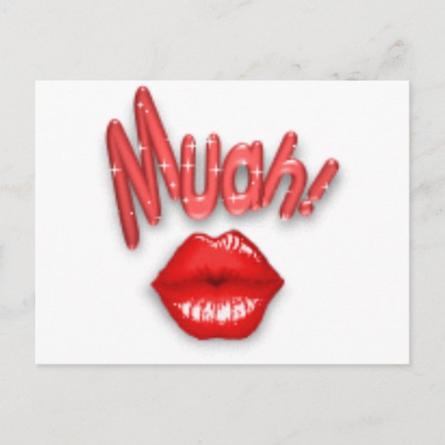 Kiss, muah postcard (Front)