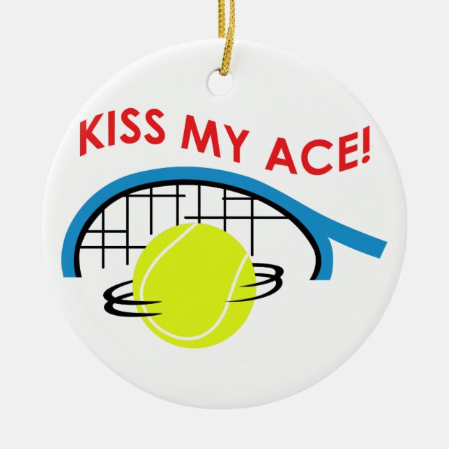 Kiss my Ace Ceramic Tree Decoration (Front)