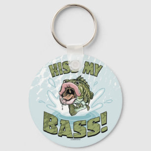 Kiss My Bass Big Mouth Fish Gear Key Ring