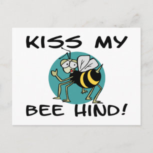 Kiss My Bee Hind Postcard