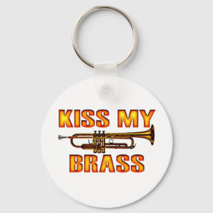 Kiss My Brass Key Ring