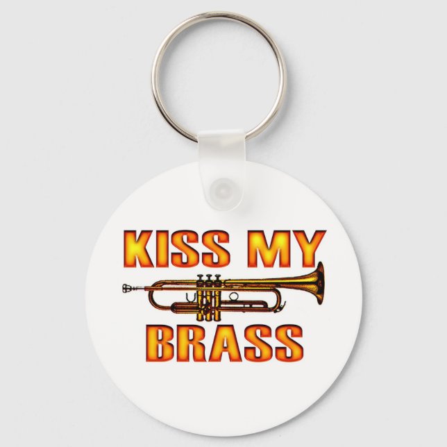 Kiss My Brass Key Ring (Front)