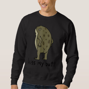 Kiss My Butt Green Frog Sweatshirt