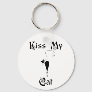 Kiss My Cat Key Ring