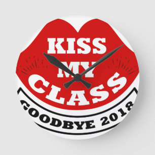 kiss my class 2018 round clock