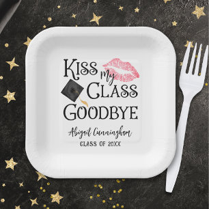 Kiss My Class Goodbye Funny Graduation Paper Plate