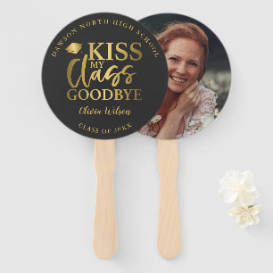 Kiss My Class Goodbye Graduation Hand Fan