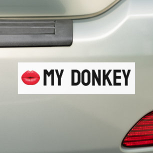 Kiss My Donkey Bumper Sticker