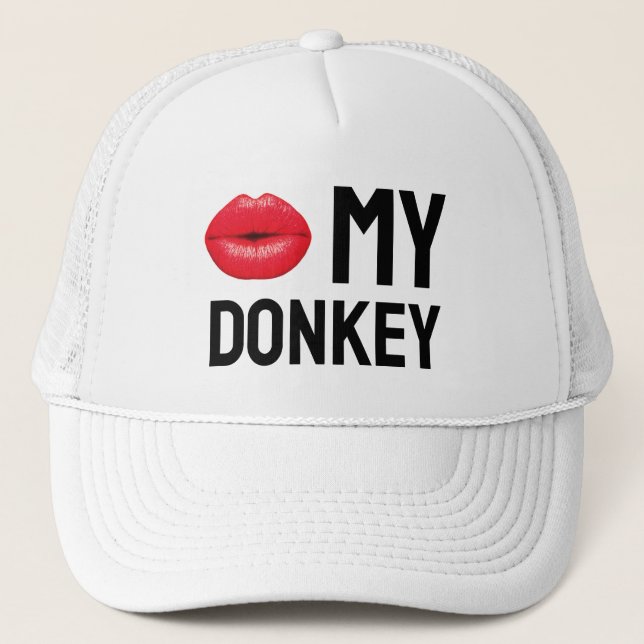 Kiss My Donkey Trucker Hat (Front)