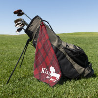 Kiss My Putt Cheeky Dachshund Plaid Golf Towel