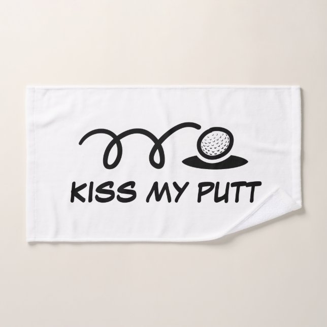 Kiss my putt funny hand towel for golfer (Hand Towel)