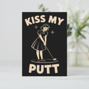 Kiss My Putt Retro Vintage 1940 Golf Golfer Lovers Invitation