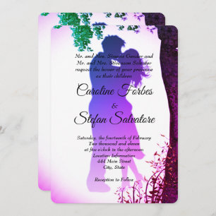 Kiss Of Couple In Love Valentine's Wedding Day Inv Invitation