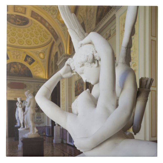 Kiss of Cupid and Psyche, by Antonio Canova Tile (Front)