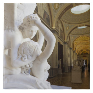 Kiss of Cupid and Psyche, by Antonio Canova Tile