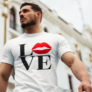 Kiss of Love: Red Lips Edition Mens T-Shirt