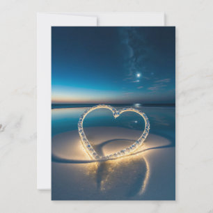 Kiss of Starlight: Crystal Starry Night Wedding In Invitation