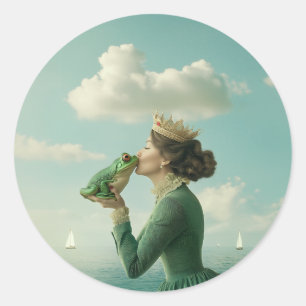 Kiss of the Frog Prince Classic Round Sticker