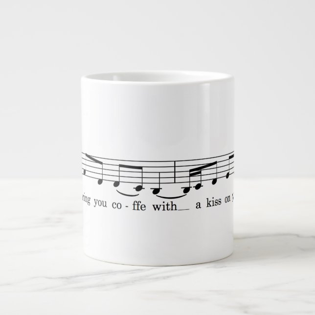 Kiss on your Head Large Coffee Mug (Front)