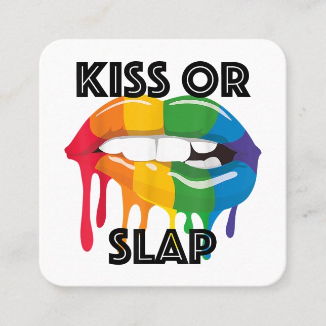 KISS OR SLAP SQUARE BUSINESS CARD (Front)