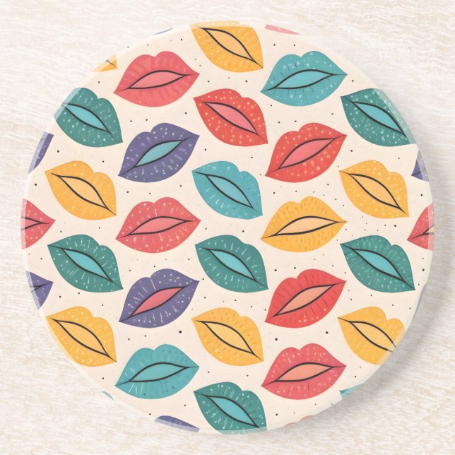 Kiss Pattern Coaster (Front)