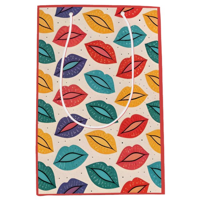 Kiss Pattern Medium Gift Bag (Front)