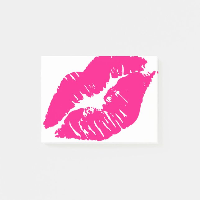 Kiss Pink Lips Post-it Notes (Front)