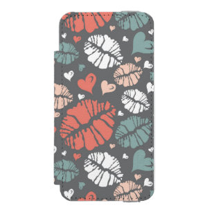 Kiss Print And Heart Pattern Incipio Watson™ iPhone 5 Wallet Case