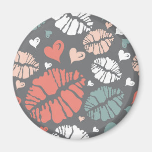 Kiss Print And Heart Pattern Magnet