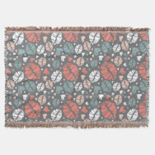 Kiss Print And Heart Pattern Throw Blanket