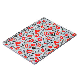 Kiss, red lips . notebook