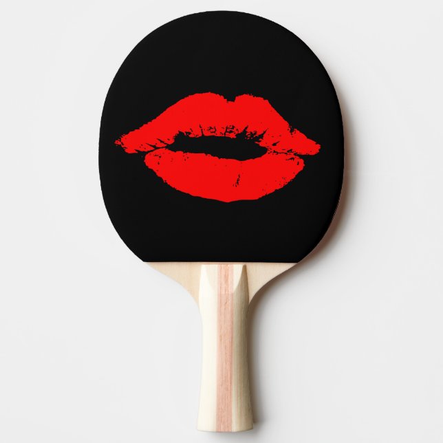 Kiss Red Lips Ping Pong Paddle (Front)