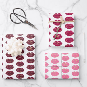 Kiss Red Lips   Wrapping Paper Sheet