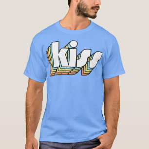 Kiss Retro Rainbow Typography Faded Style T-Shirt