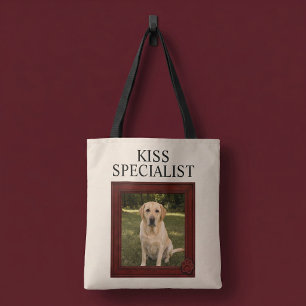 Kiss Specialist Custom Funny Dog Photo Tote Bag