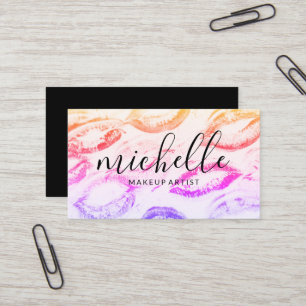 Kiss Stains Background Make Up Business Card