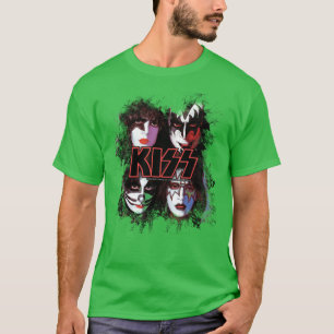 KISS the Band All Members Faces brush effect T-Shirt