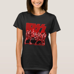 Kiss the band in a red glow, burning up the live s T-Shirt