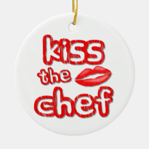 Kiss The Chef Christmas Ornament