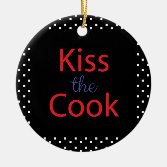 Kiss The Cook Ceramic Tree Decoration (Front)