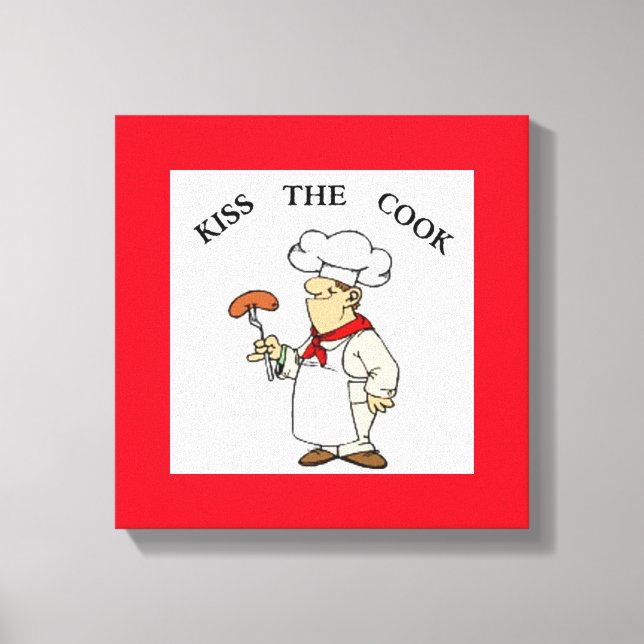 "KISS THE COOK" CHEF CANVAS PRINT (Front)