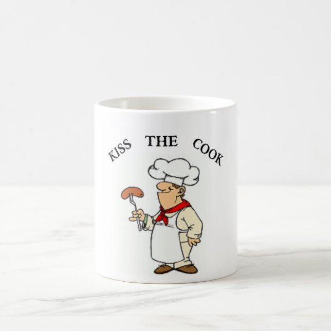 "KISS THE COOK" CHEF COFFEE MUG (Center)