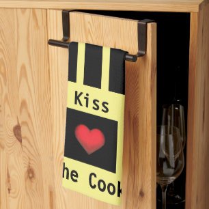 Kiss the Cook Customisable Yellow Kitchen Towel
