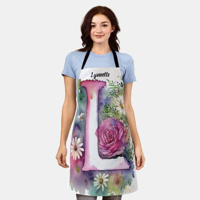 Kiss The Cook Food Chef Kitchen BBQ Baker Monogram Apron (Worn)