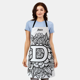 Kiss The Cook Food Chef Kitchen BBQ Baker Monogram Apron