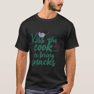 Kiss the cook, Funny Kitchen Quote Print T-Shirt